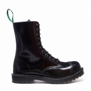 Men Solovair 11 Eye Steel Toe Derby Boots Black | SC11-1980-BK-G-060