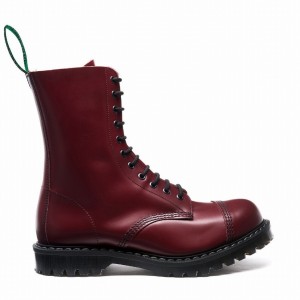 Men Solovair 11 Eye Steel Toe Derby Boots Red | SC11-1980-CR-G-060