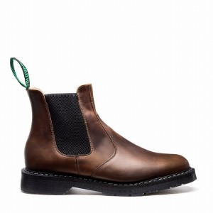 Men Solovair Gaucho Crazy Horse Dealer Boots Brown | S0-900-CH-G-030