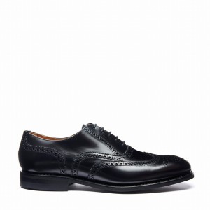 Men Solovair Hi-Shine 5 Eye Oxford Shoes Black | 091-305-060