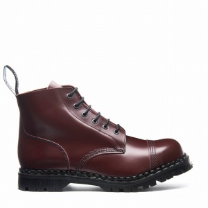 Men Solovair Hi-Shine 6 Eye Steel Toe Capped Derby Boots Red | GF6-1710-OX-030
