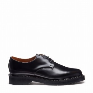 Men Solovair Hi-Shine Gibson Shoes Black | S3-995-BK-G-030