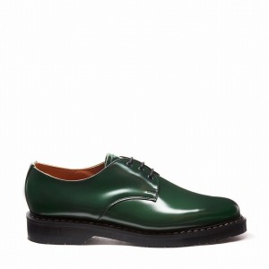 Men Solovair Hi-Shine Gibson Shoes Green | S3-995-GN-G-030