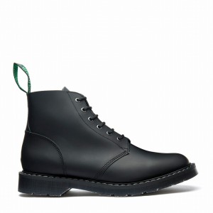 Men Solovair Matte 6 Eye Astronaut Boots Black | S6-969-BK-MT-G-030