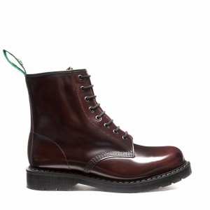 Men Solovair Rub-Off 8 Eye Derby Boots Burgundy | S8-551-BUR-G-030