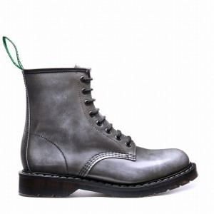 Men Solovair Rub-Off 8 Eye Derby Boots Grey | S8-551-CGY-RO-G-065