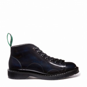 Men Solovair Rub-Off Monkey Boots Navy | S7-116-NV-RO-G-030
