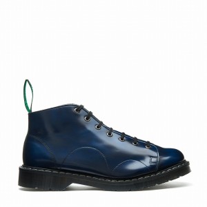 Men Solovair Rub-Off Vegan Monkey Boots Navy | VS7-116-NV-RO-VEG-G-050
