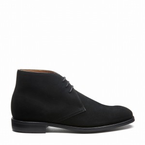Men Solovair Suede 3 Eye Chukka Boots Black | 103-BK-SUE-060