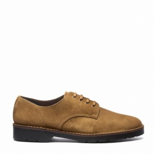 Men Solovair Suede 4 Eye Gibson Shoes Brown | 390-013-060