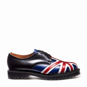 Men Solovair Union Jack Gibson Shoes Black | 3-995-UJ-060