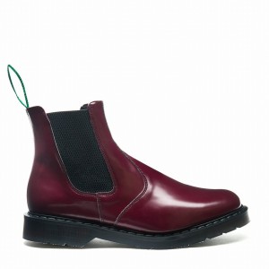 Men Solovair Vegan Hi-Shine Dealer Boots Red | VS0-900-OX-VEG-G-030
