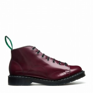 Men Solovair Vegan Hi-Shine Monkey Boots Red | VS7-116-OX-VEG-G-030