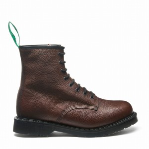 Women Solovair Gaucho Brown Grain 8 Eye Derby Boots Brown | S8-551-CH-SoftG-G-030