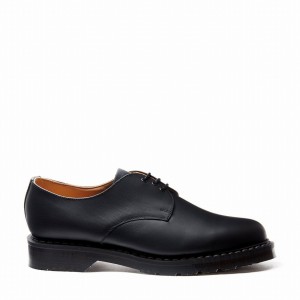 Women Solovair Greasy Gibson Shoes Black | S3-995-BG-G-030