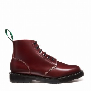 Women Solovair Hi-Shine 6 Eye Astronaut Boots Red | S6-969-OX-G-030