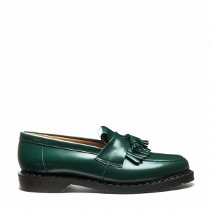 Women Solovair Hi-Shine Tassel Loafers Green | S0-1022-GN-G-030