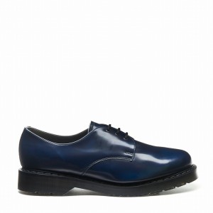 Women Solovair Rub-Off Vegan Gibson Shoes Navy | VS3-995-NV-RO-VEG-G-040