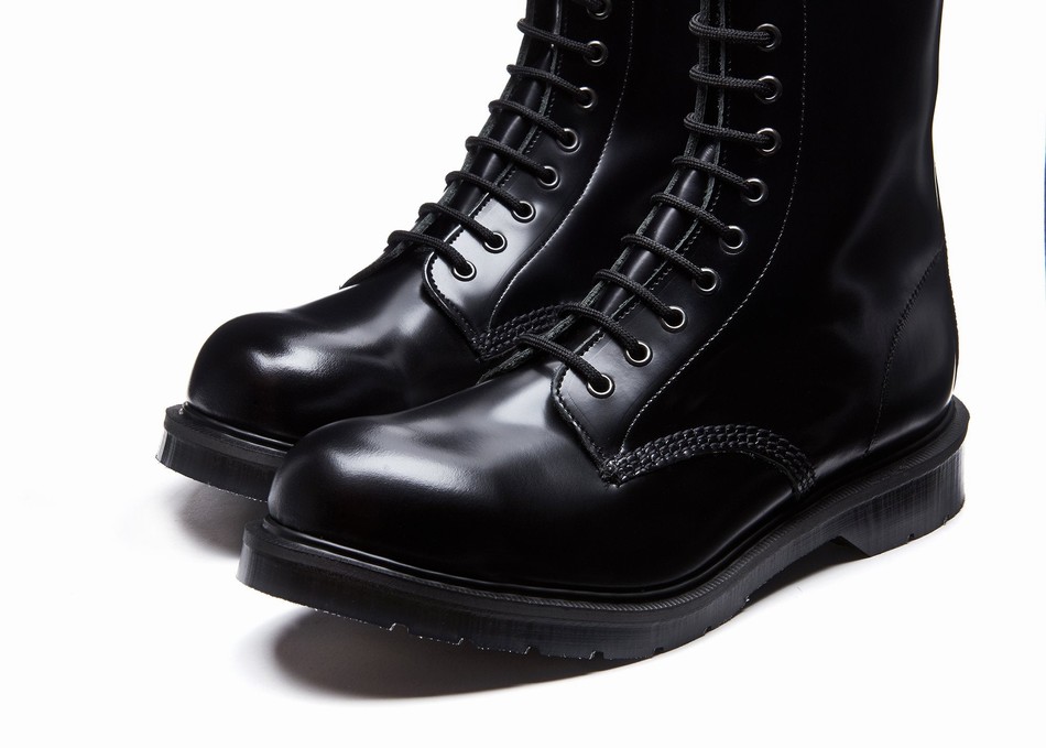 Men Solovair 11 Eye Steel Toe Derby Boots Black | 11-1981-BK-060