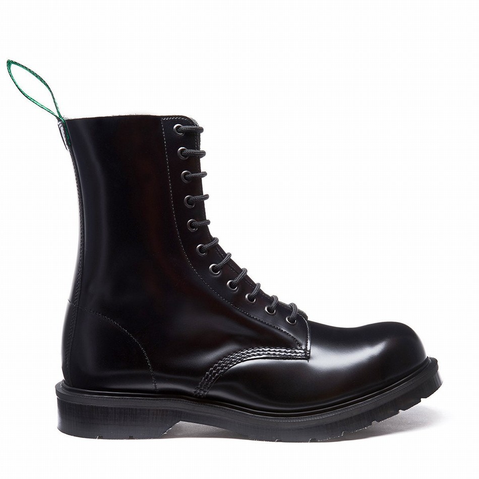 Men Solovair 11 Eye Steel Toe Derby Boots Black | 11-1981-BK-060