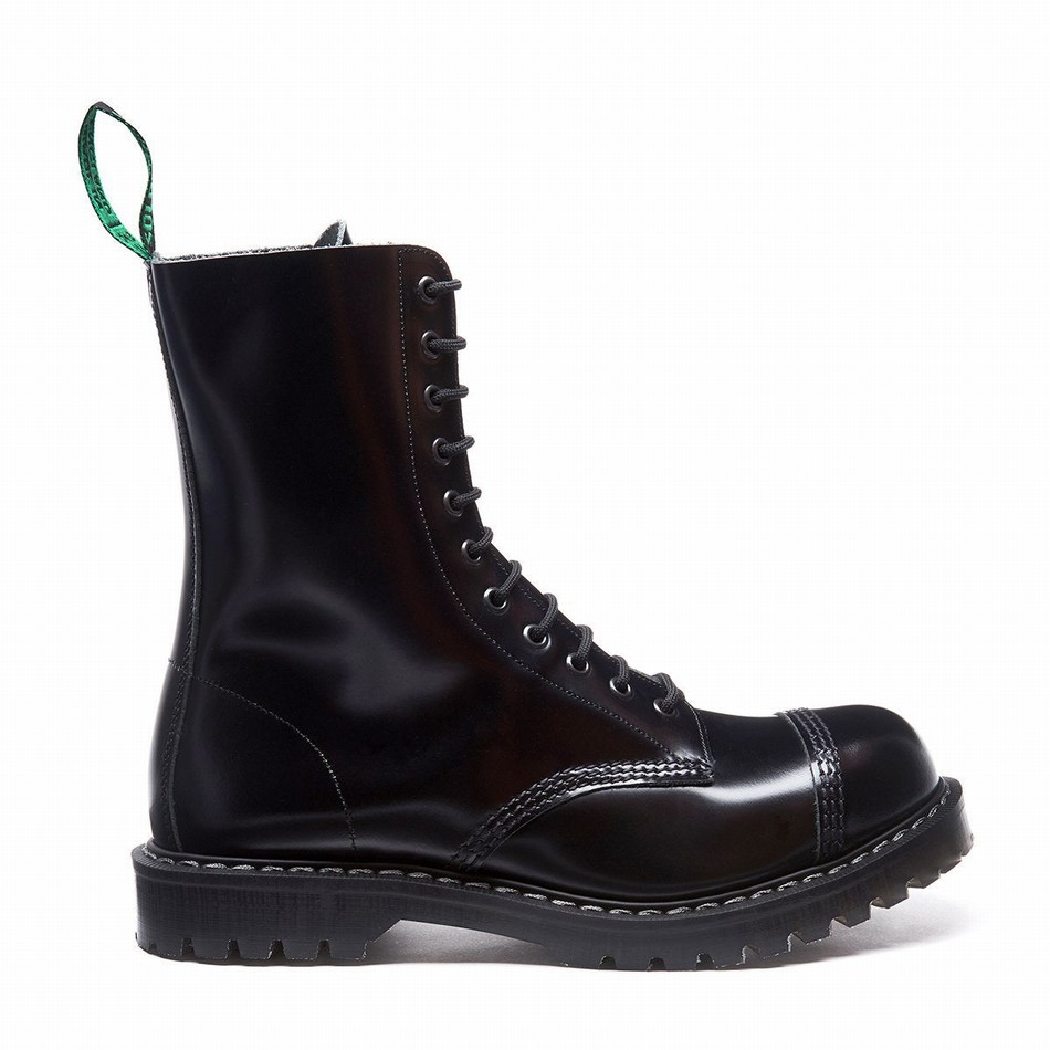 Men Solovair 11 Eye Steel Toe Derby Boots Black | SC11-1980-BK-G-060