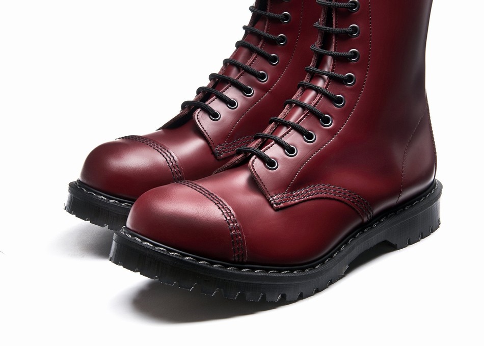 Men Solovair 11 Eye Steel Toe Derby Boots Red | SC11-1980-CR-G-060