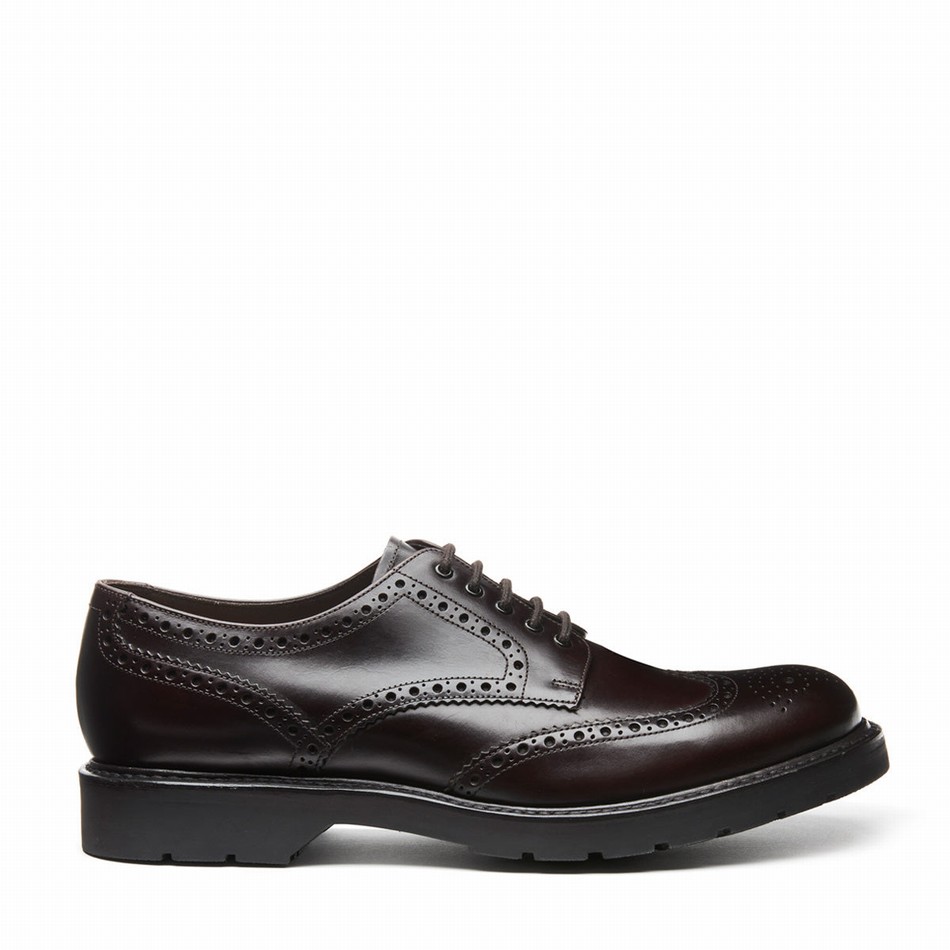 Men Solovair 5 Eye Gibson Brogue Shoes Brown | LS5-813-BNG-B-060