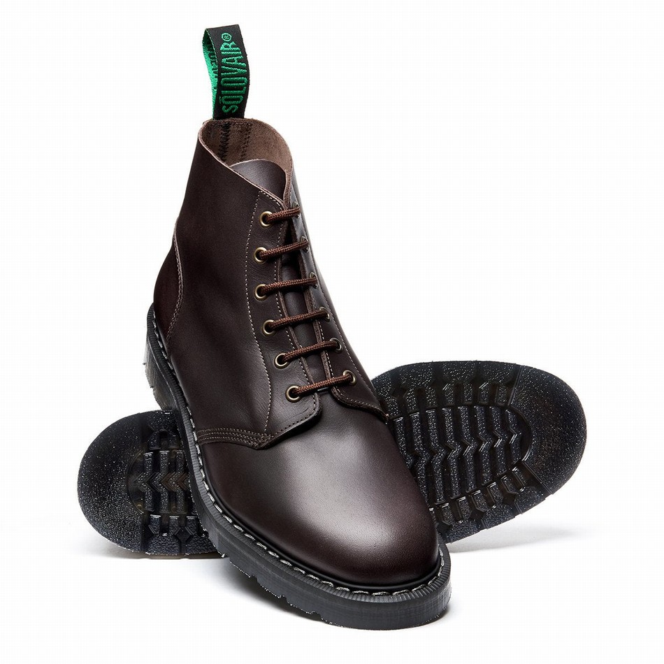Men Solovair 6 Eye Astronaut Boots Brown | S6-969-BNG-G-030