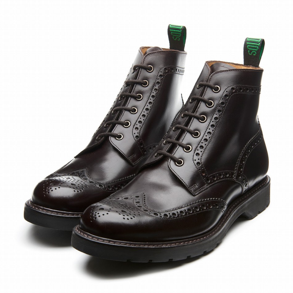 Men Solovair 6 Eye Derby Brogue Boots Brown | LS6-019-BNG-B-060