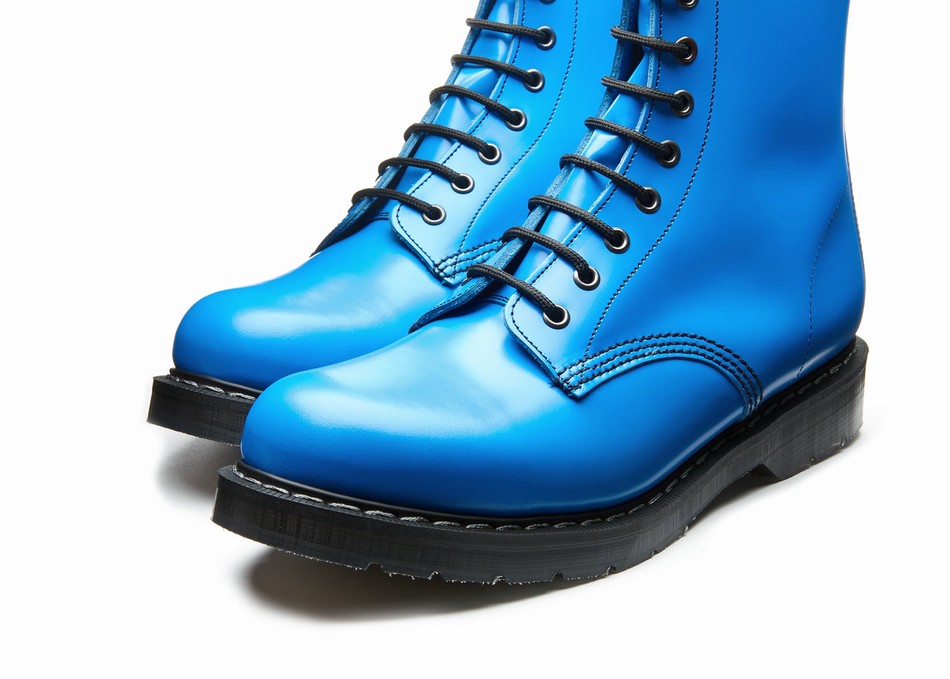 Men Solovair 8 Eye Derby Boots Blue | S8-551-BL-NN-G-075