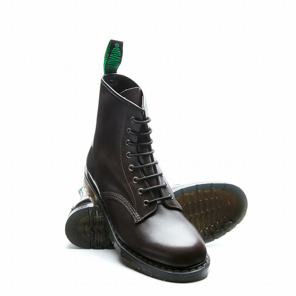 Men Solovair 8 Eye Derby Boots Brown | S8-551-BNG-G-040