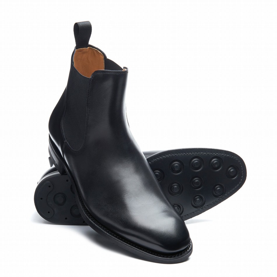 Men Solovair Calf Chelsea Boots Black | 101-BK-PC-060