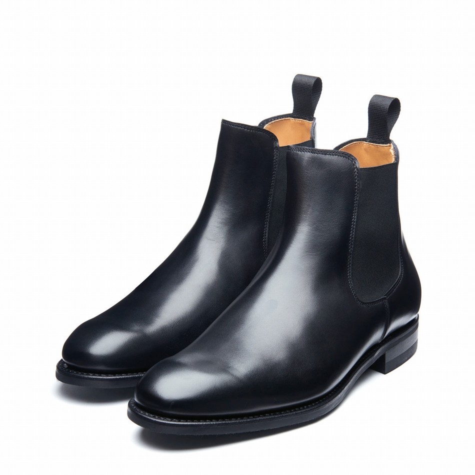 Men Solovair Calf Chelsea Boots Black | 101-BK-PC-060