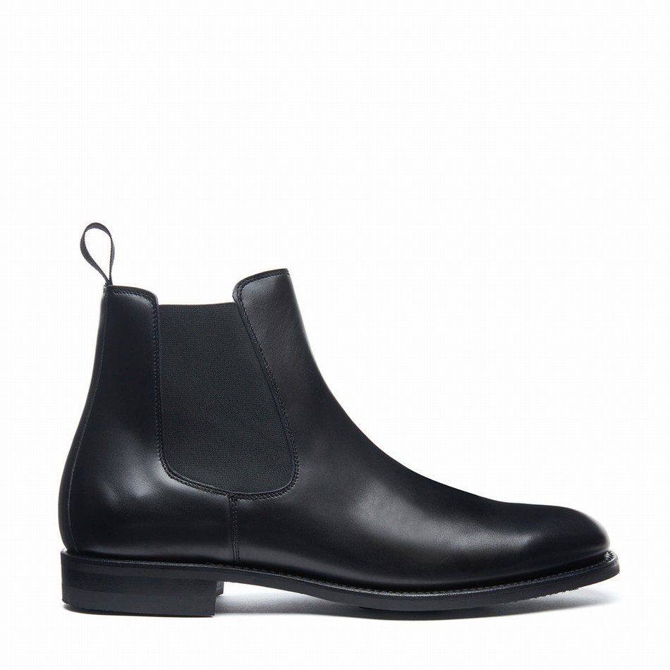 Men Solovair Calf Chelsea Boots Black | 101-BK-PC-060