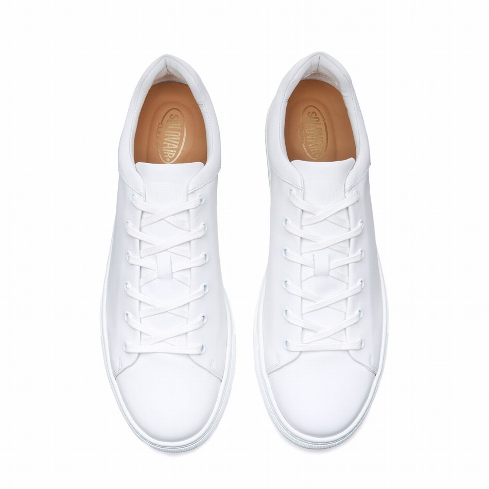 Men Solovair Calf Sneakers White | S6-SNE-WH-WS-040