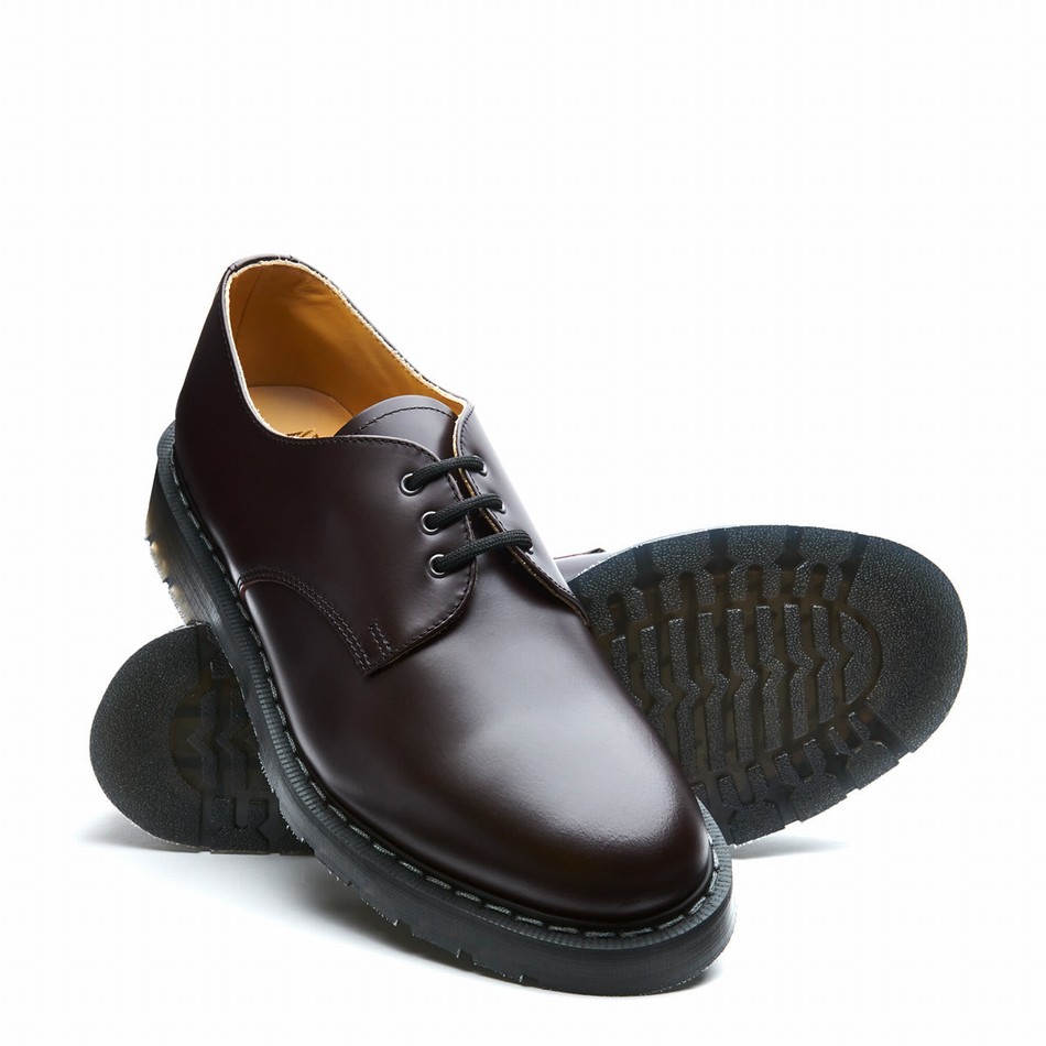 Men Solovair Cordovan Gibson Shoes Burgundy | S3-995-COR-G-030