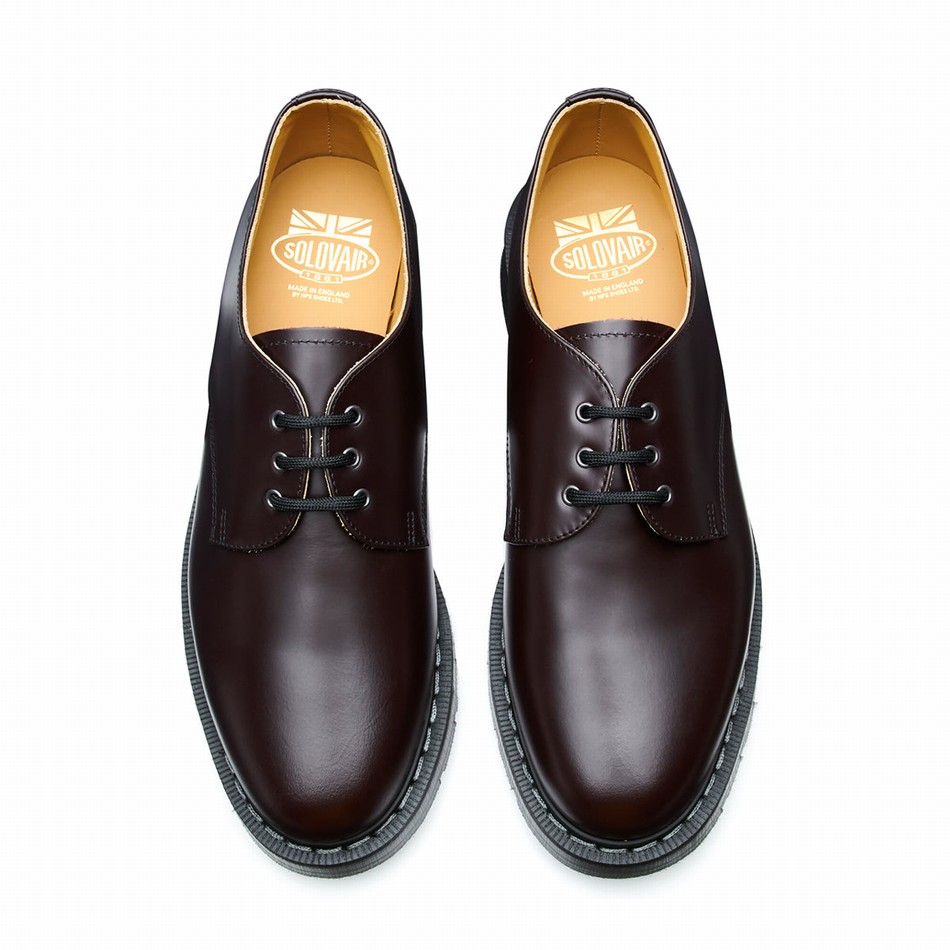 Men Solovair Cordovan Gibson Shoes Burgundy | S3-995-COR-G-030