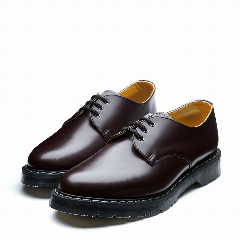 Men Solovair Cordovan Gibson Shoes Burgundy | S3-995-COR-G-030