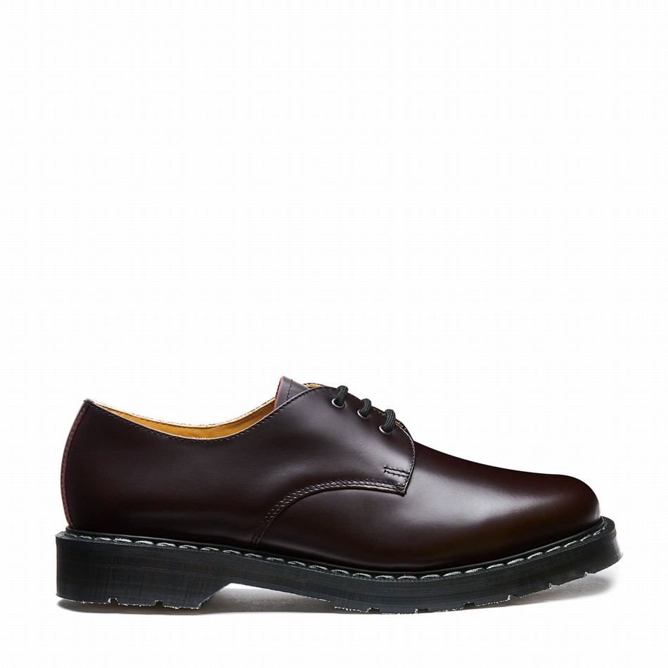 Men Solovair Cordovan Gibson Shoes Burgundy | S3-995-COR-G-030