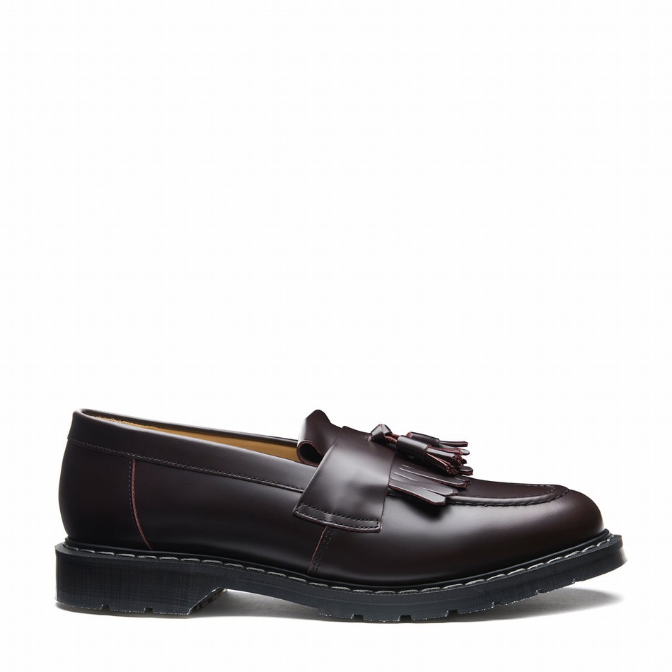 Men Solovair Cordovan Tassel Loafers Burgundy | S0-1022-COR-G-030