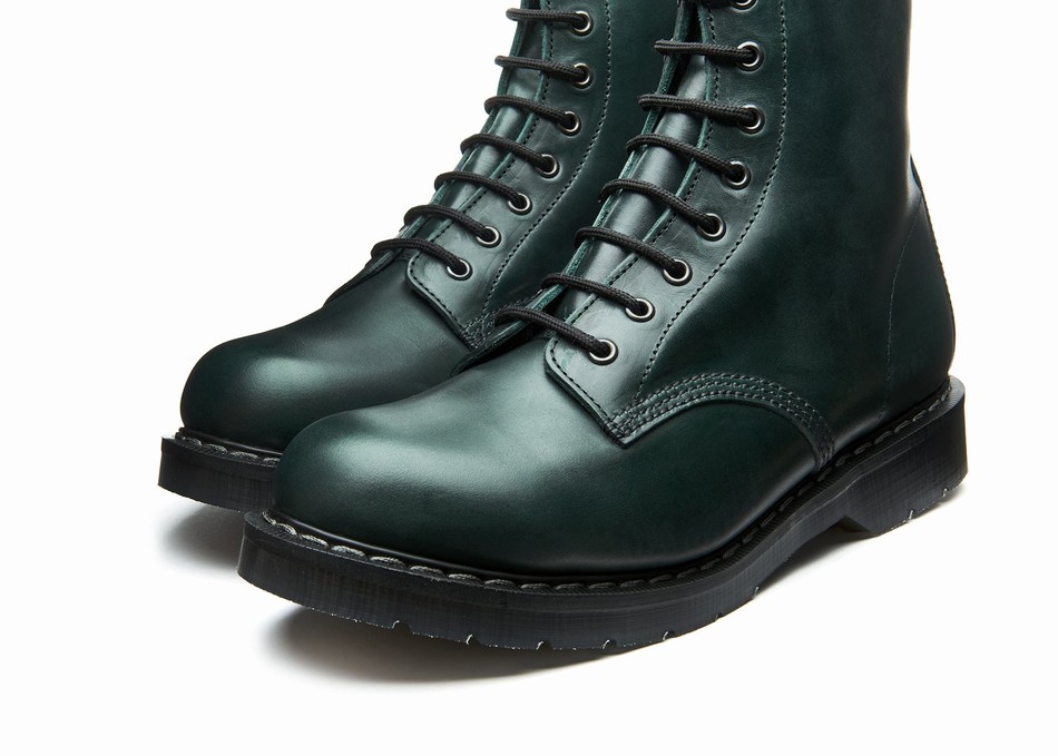 Men Solovair Gaucho 8 Eye Derby Boots Green | S8-551-CH-GN-G-030