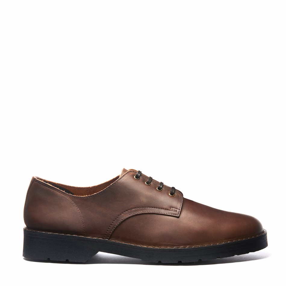 Men Solovair Gaucho Crazy Horse 4 Eye Gibson Shoes Brown | 390-015-060