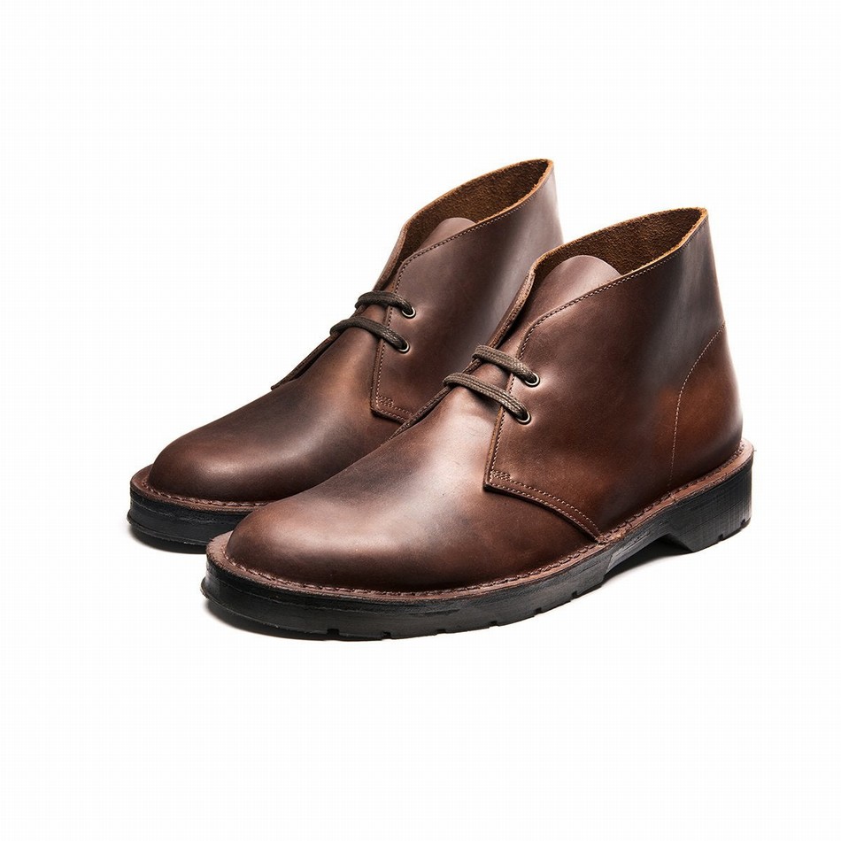Men Solovair Gaucho Crazy Horse Chukka Boots Brown | 103-339-060