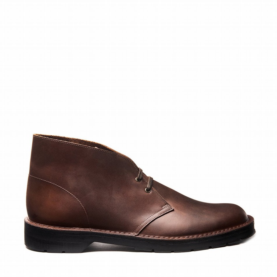 Men Solovair Gaucho Crazy Horse Chukka Boots Brown | 103-339-060