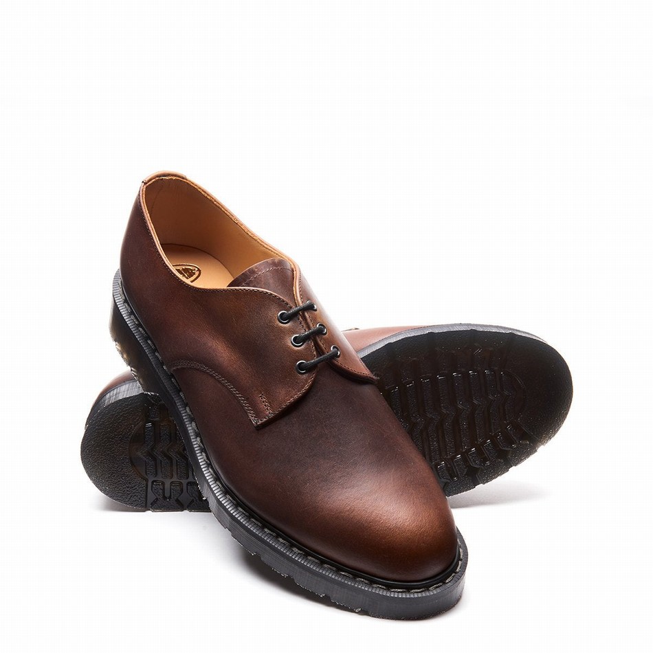 Men Solovair Gaucho Crazy Horse Gibson Shoes Brown | S3-995-CH-G-030
