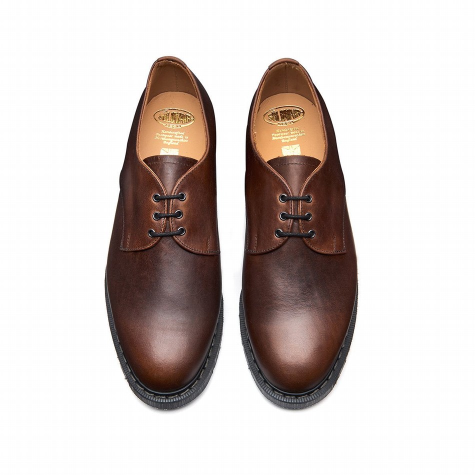Men Solovair Gaucho Crazy Horse Gibson Shoes Brown | S3-995-CH-G-030
