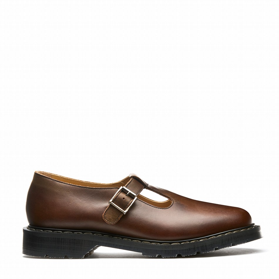 Men Solovair Gaucho Crazy Horse Mary Jane Shoes Brown | S0-393-CH-G-030