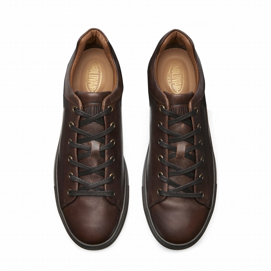 Men Solovair Gaucho Crazy Horse Sneakers Brown | S6-SNE-CH-BNS-030