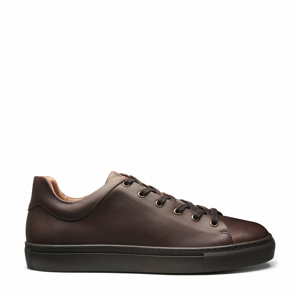 Men Solovair Gaucho Crazy Horse Sneakers Brown | S6-SNE-CH-BNS-030