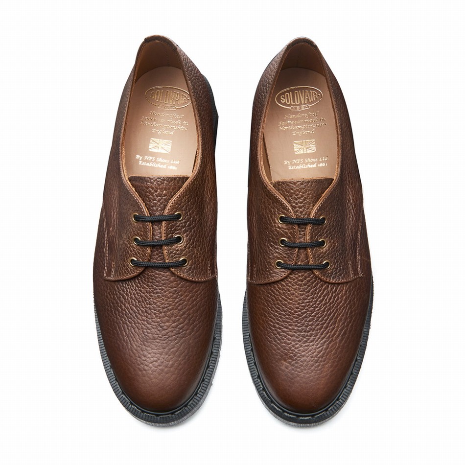 Men Solovair Grain Gibson Shoes Brown | S3-995-CH-SoftG-G-030